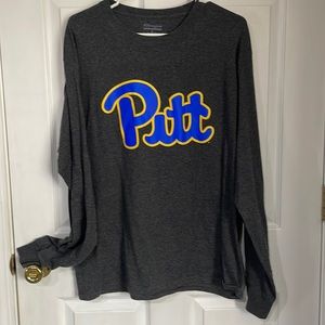 Men’s champion Pitt long sleeve shirt. Size large. gray with Pitt logo